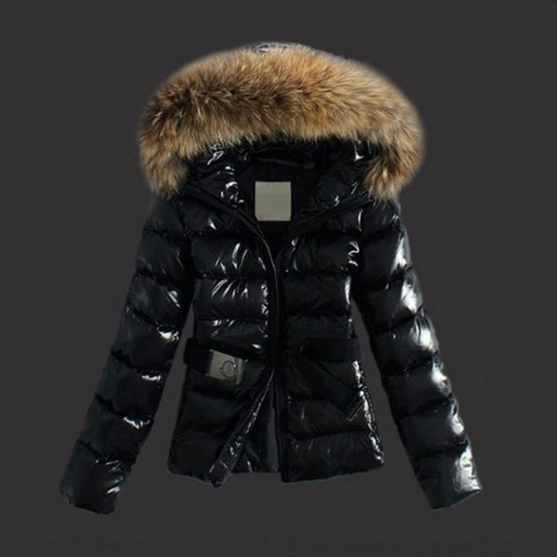 UK Womens Winter Outerwear Black Ladies Warm Faux Fur Parka Hooded ...
